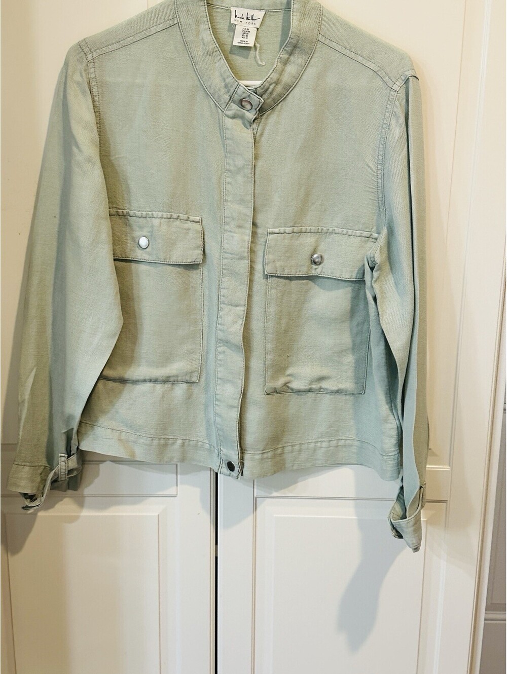 Nicole Miller New York Women's Light Green Shirt Jacket